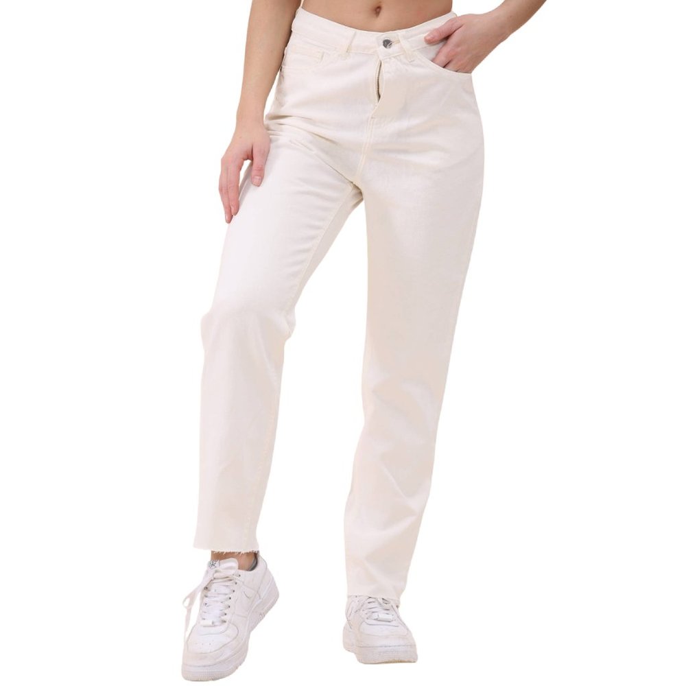 NWT Raw Hem Off White Jeans - Picture 4 of 6